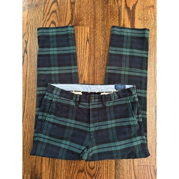 SOLD POLO RALPH LAUREN Mens Straight Fit Tartan Plaid Pants Fall Winter - Picture 5 of 10